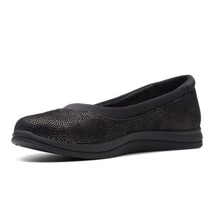 NWT  Clarks Women's Breeze Ayla Ballet Flat, Black Interest, 5.5